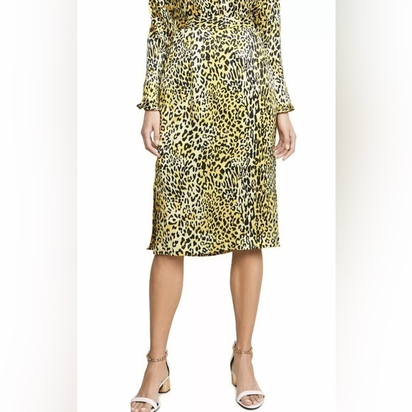 Baum Und Pferdgarten Silk Yellow Cheetah Slip Skirt